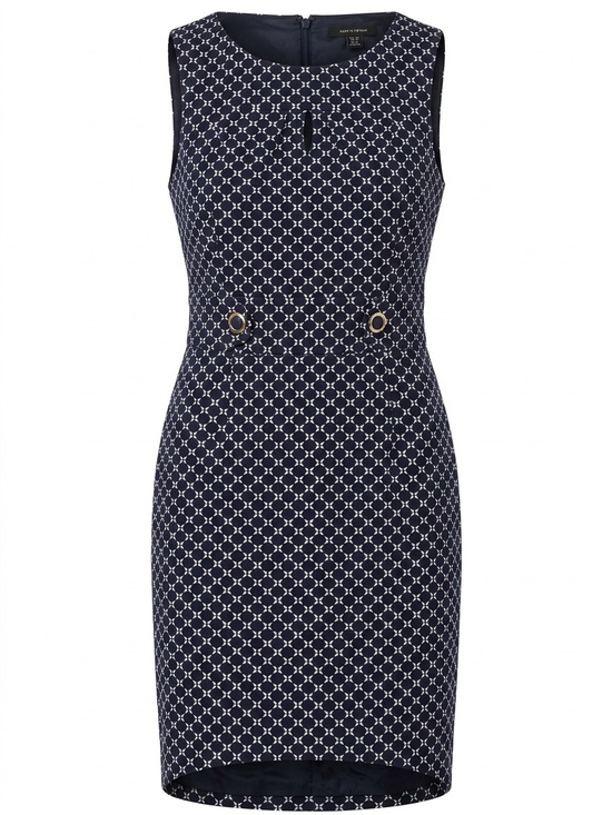 Tahari Dresses & Skirts - Tahari Navy and White Sleeveless Sheath Dress
